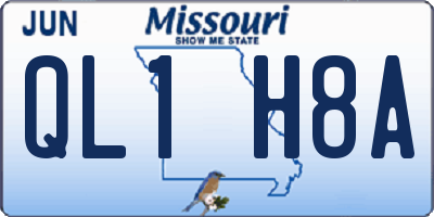 MO license plate QL1H8A
