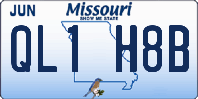 MO license plate QL1H8B