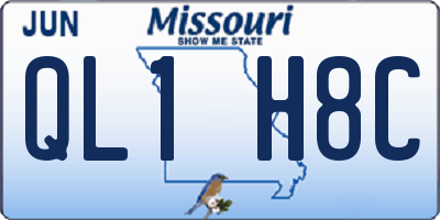 MO license plate QL1H8C