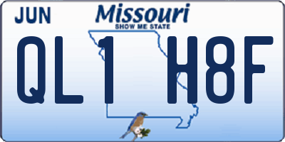 MO license plate QL1H8F