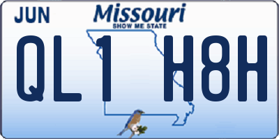 MO license plate QL1H8H
