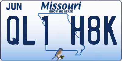 MO license plate QL1H8K