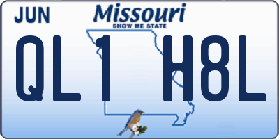 MO license plate QL1H8L