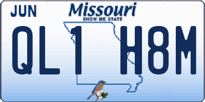 MO license plate QL1H8M