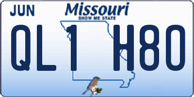 MO license plate QL1H8O