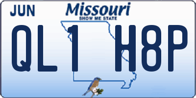 MO license plate QL1H8P
