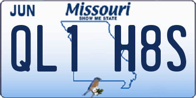 MO license plate QL1H8S
