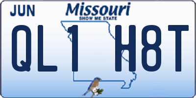 MO license plate QL1H8T