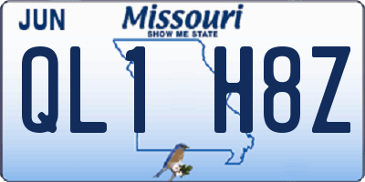 MO license plate QL1H8Z