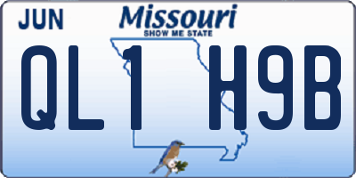 MO license plate QL1H9B
