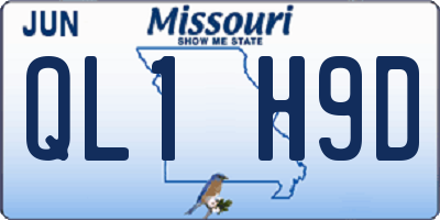 MO license plate QL1H9D