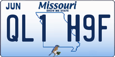 MO license plate QL1H9F