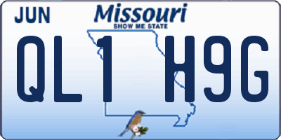 MO license plate QL1H9G