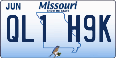 MO license plate QL1H9K