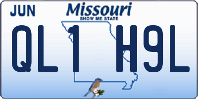 MO license plate QL1H9L