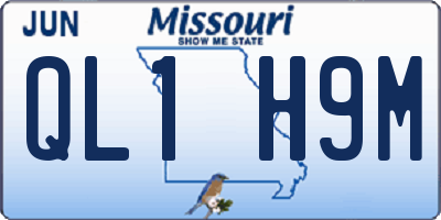 MO license plate QL1H9M