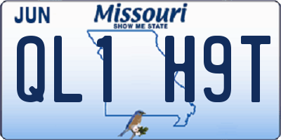 MO license plate QL1H9T