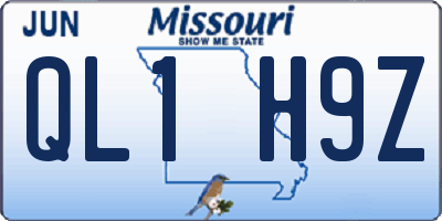 MO license plate QL1H9Z