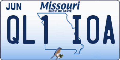 MO license plate QL1I0A