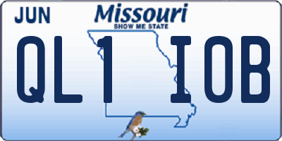 MO license plate QL1I0B