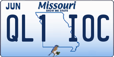 MO license plate QL1I0C