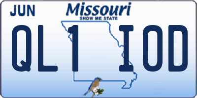 MO license plate QL1I0D