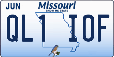 MO license plate QL1I0F