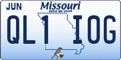 MO license plate QL1I0G