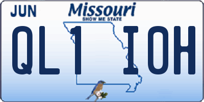 MO license plate QL1I0H