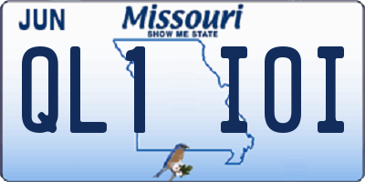 MO license plate QL1I0I