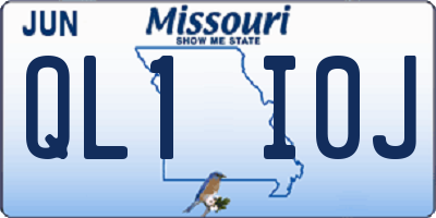 MO license plate QL1I0J