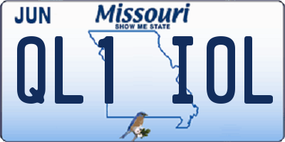 MO license plate QL1I0L