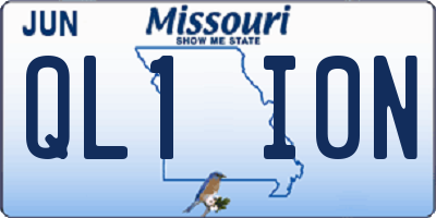 MO license plate QL1I0N