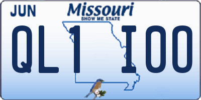 MO license plate QL1I0O