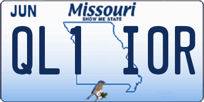 MO license plate QL1I0R