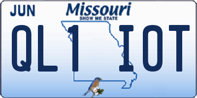 MO license plate QL1I0T