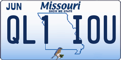 MO license plate QL1I0U