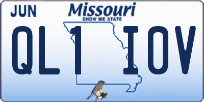 MO license plate QL1I0V