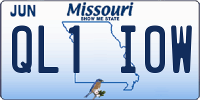 MO license plate QL1I0W
