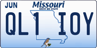 MO license plate QL1I0Y