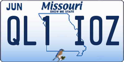 MO license plate QL1I0Z