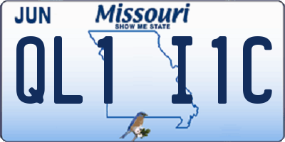 MO license plate QL1I1C