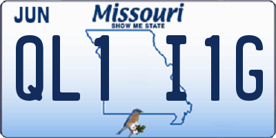 MO license plate QL1I1G