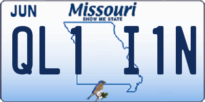 MO license plate QL1I1N
