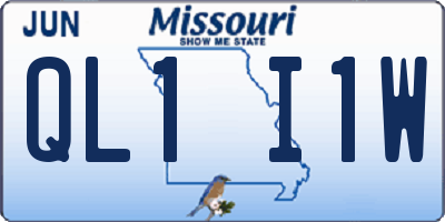 MO license plate QL1I1W