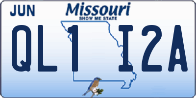 MO license plate QL1I2A