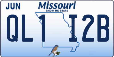 MO license plate QL1I2B