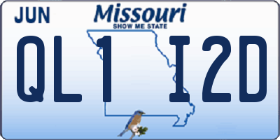 MO license plate QL1I2D