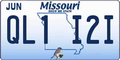 MO license plate QL1I2I