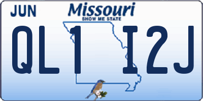 MO license plate QL1I2J